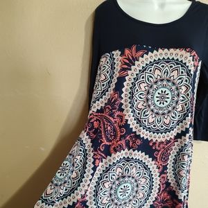 Paisley Print Baby Doll Stretch SZ Small Medium Honeyme With Pockets Made in LA